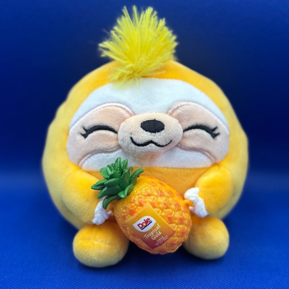 Zuru Snackles Sloth Plush Dole Pineapple 5" 2024 Stuffed Animal Kawaii Tropical